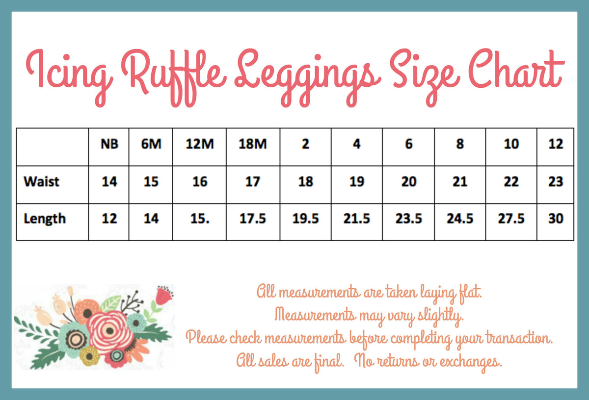 Icing Ruffle Leggings - Aqua - Pearls and Piggytails