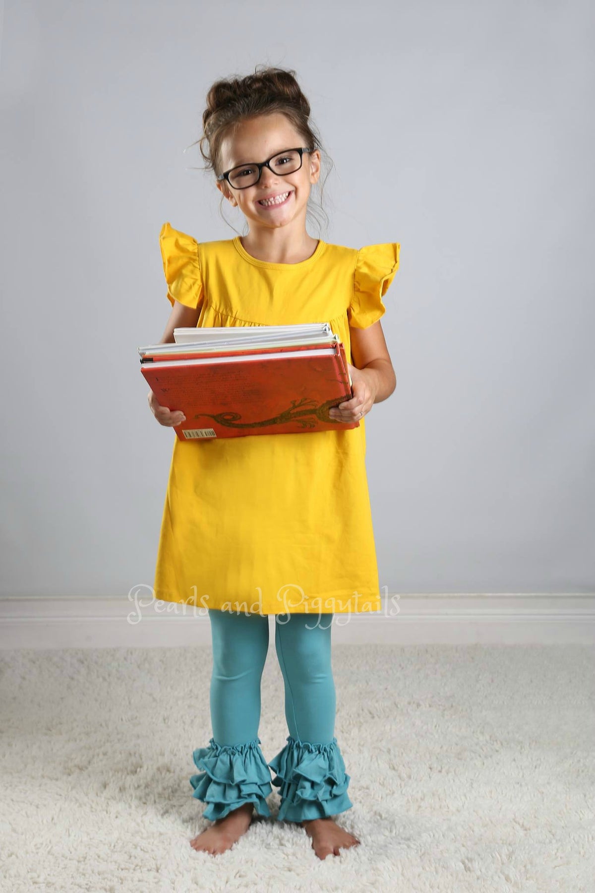 Bella Triple Ruffle Pants - Storm - Pearls and Piggytails