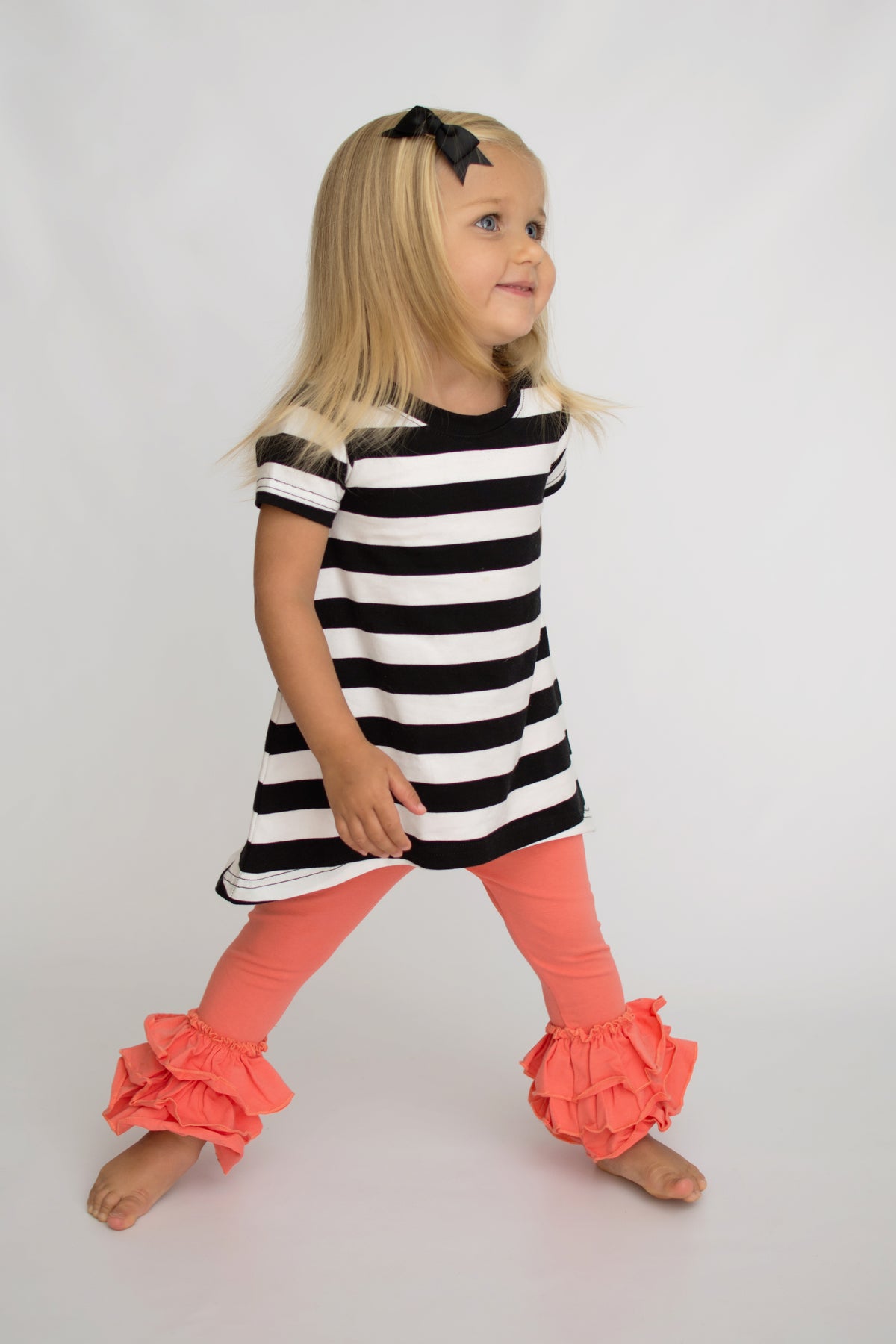 Bella Triple Ruffle Pants - Coral