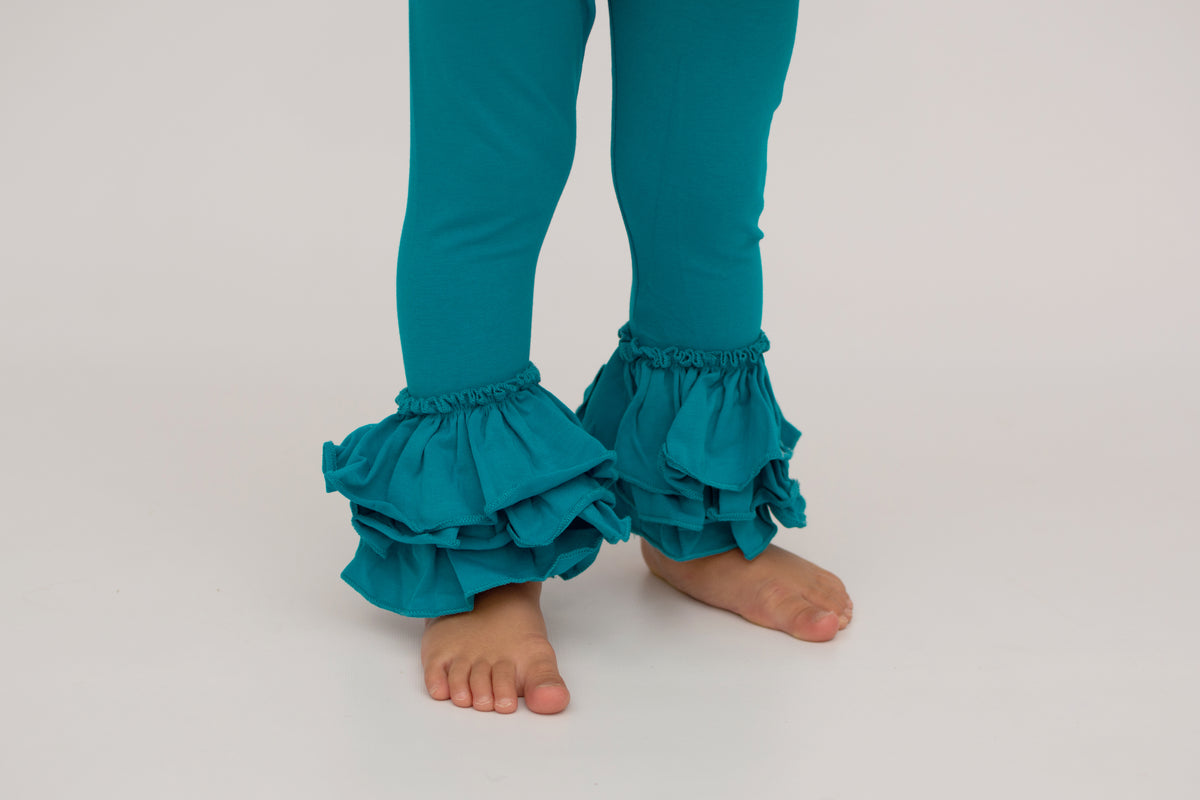 Bella Triple Ruffle Pants - Mermaid