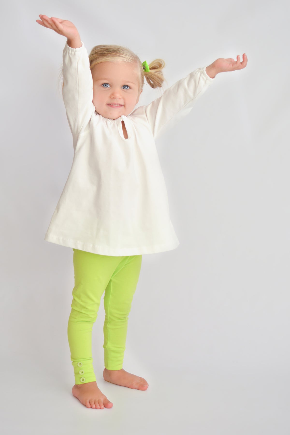 Sutton Button Leggings - Lime