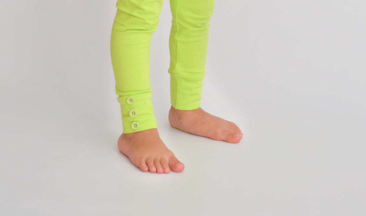 Sutton Button Leggings - Lime