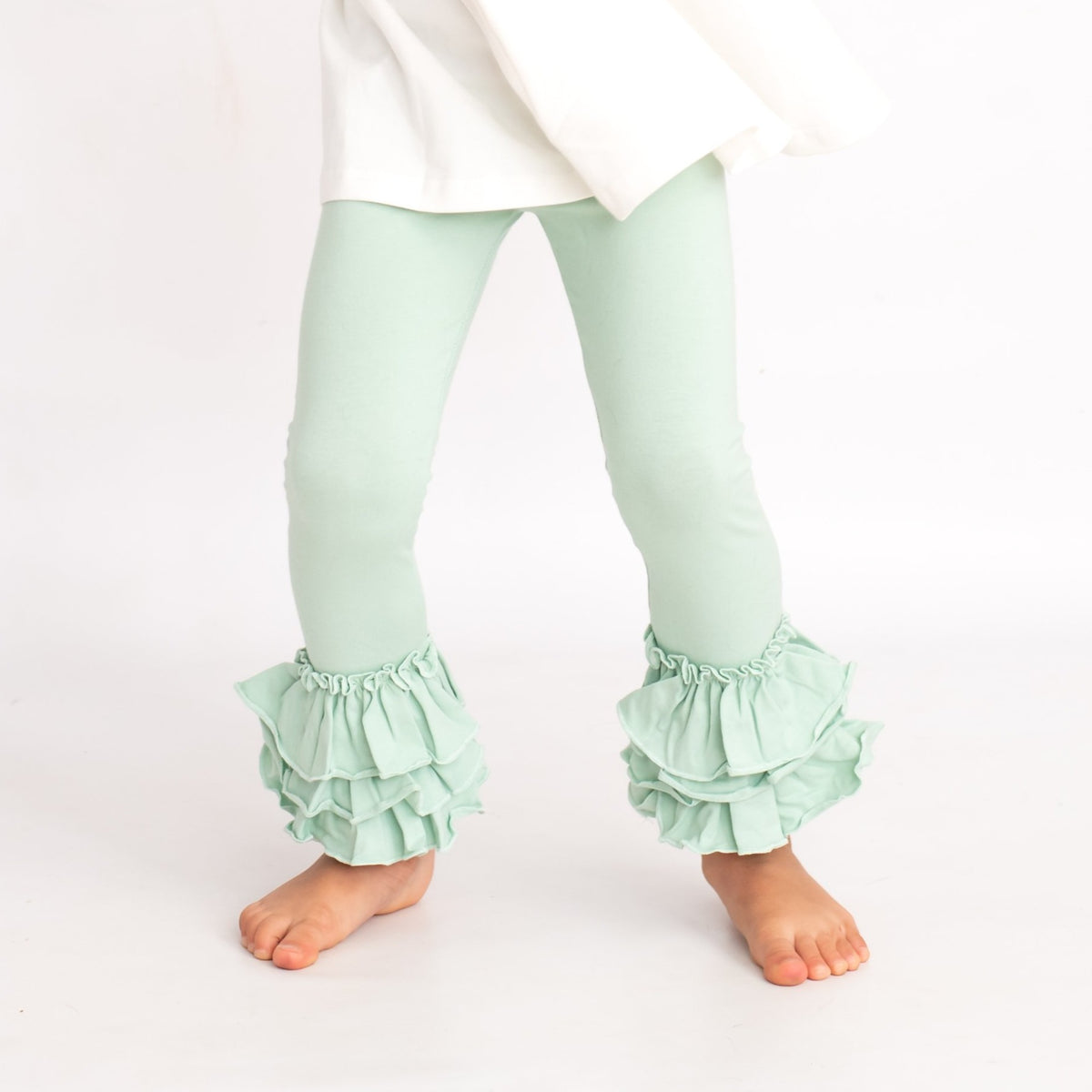 Bella Triple Ruffle Pants - Green Lilly