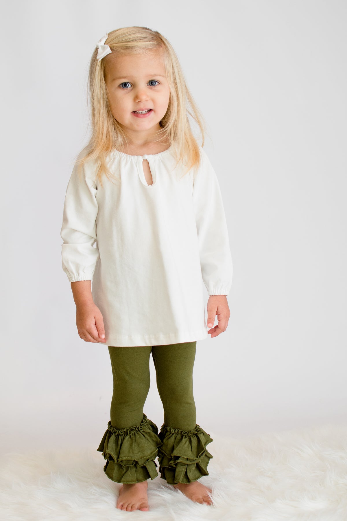 Bella Triple Ruffle Pants - Moss