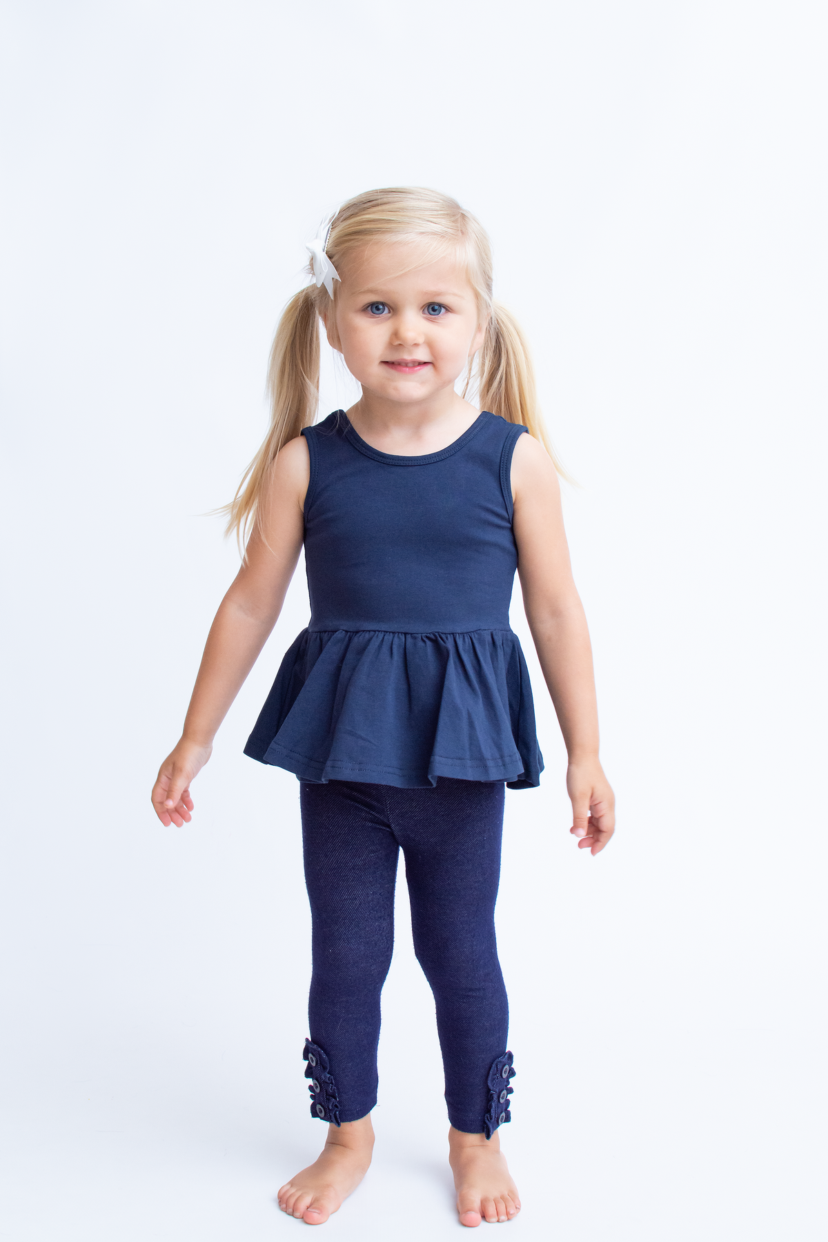 Emmy Sleeveless Peplum - Navy