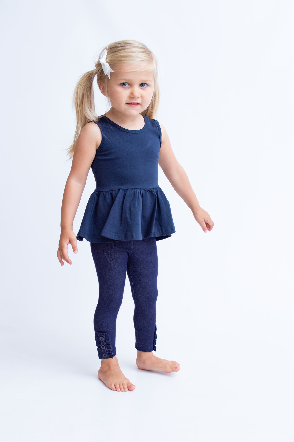 Emmy Sleeveless Peplum - Navy