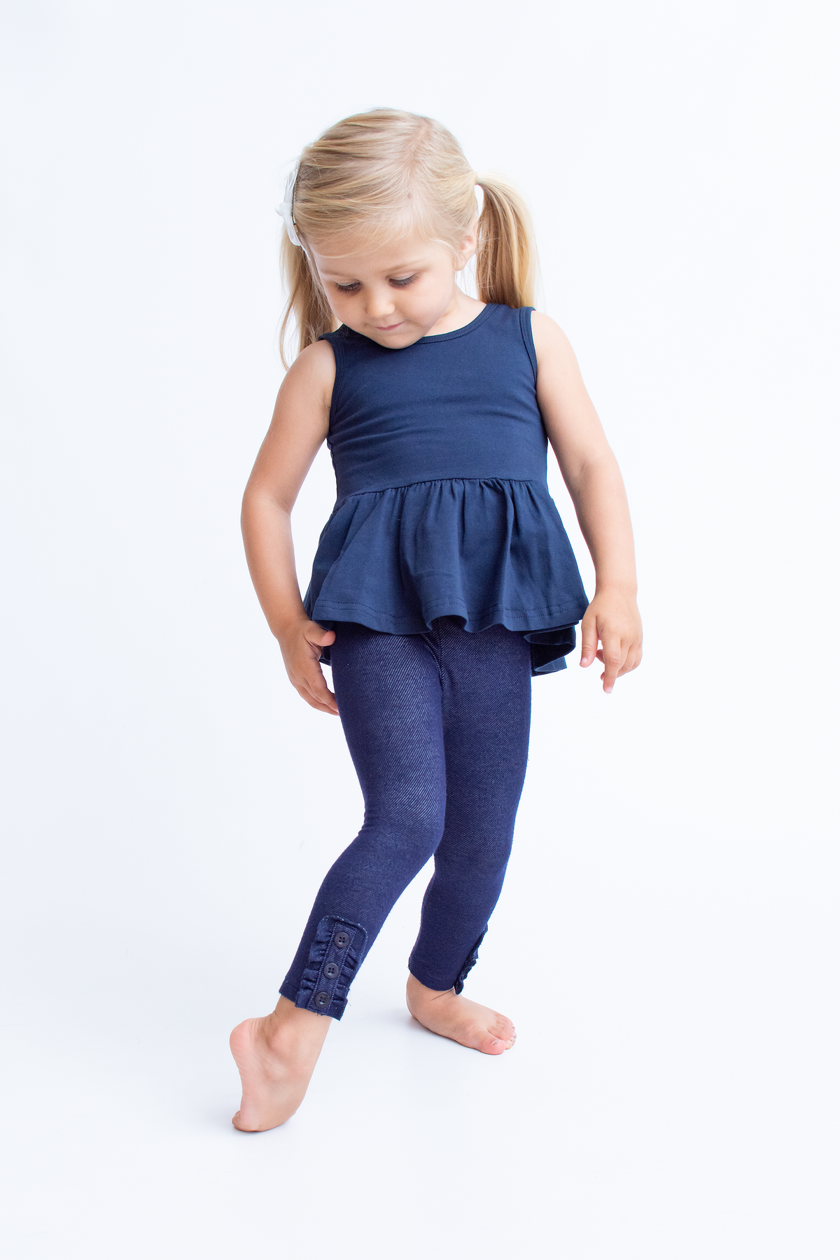 Emmy Sleeveless Peplum - Navy