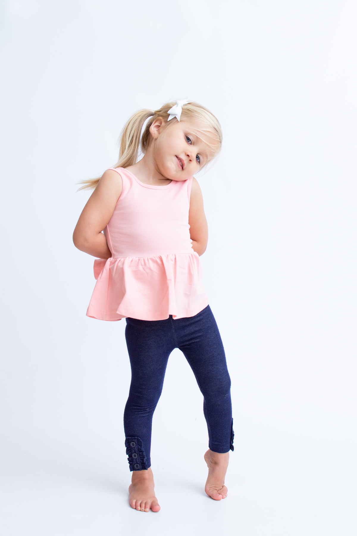 Emmy Sleeveless Peplum - Peach