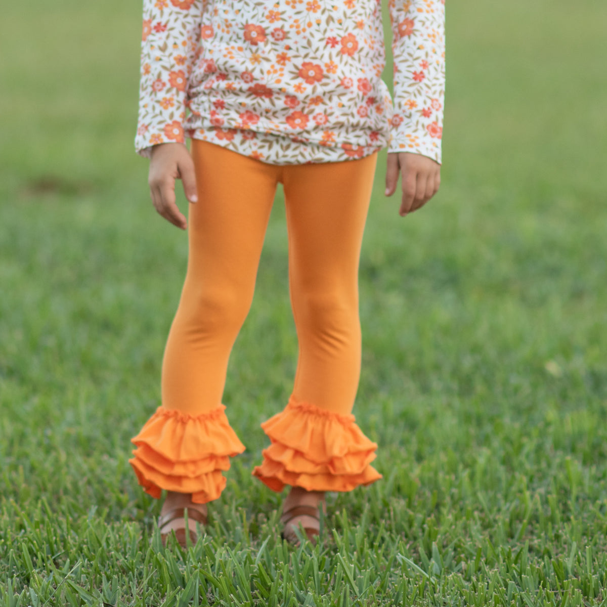 Bella Triple Ruffle Pants - Pumpkin Spice