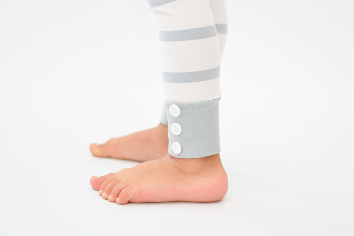 Sutton Button Leggings - Sage Stripe