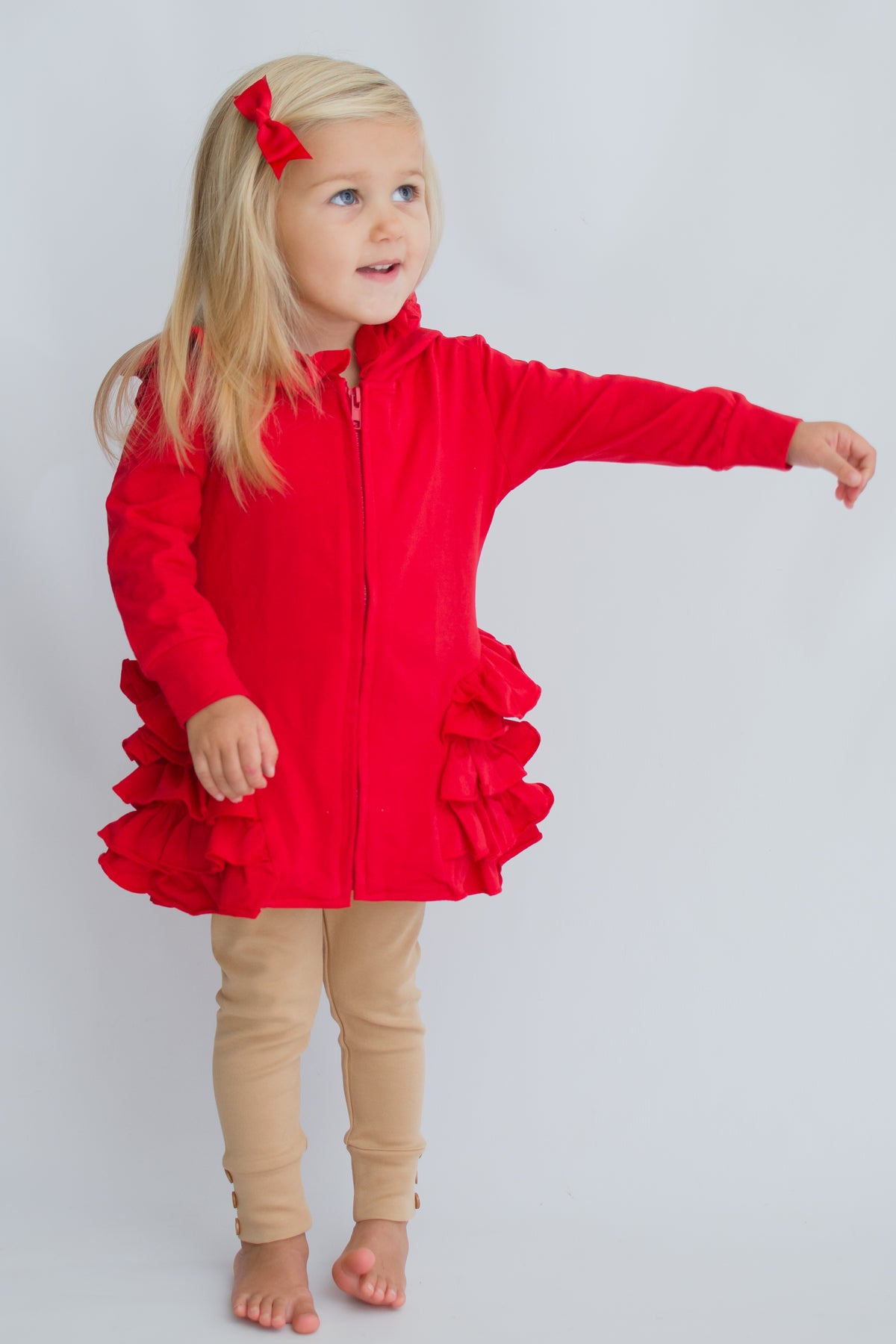 Riley Ruffle Jacket - Red