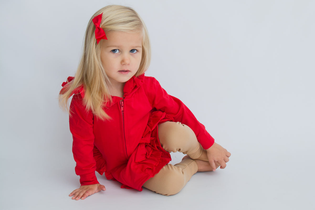 Riley Ruffle Jacket - Red