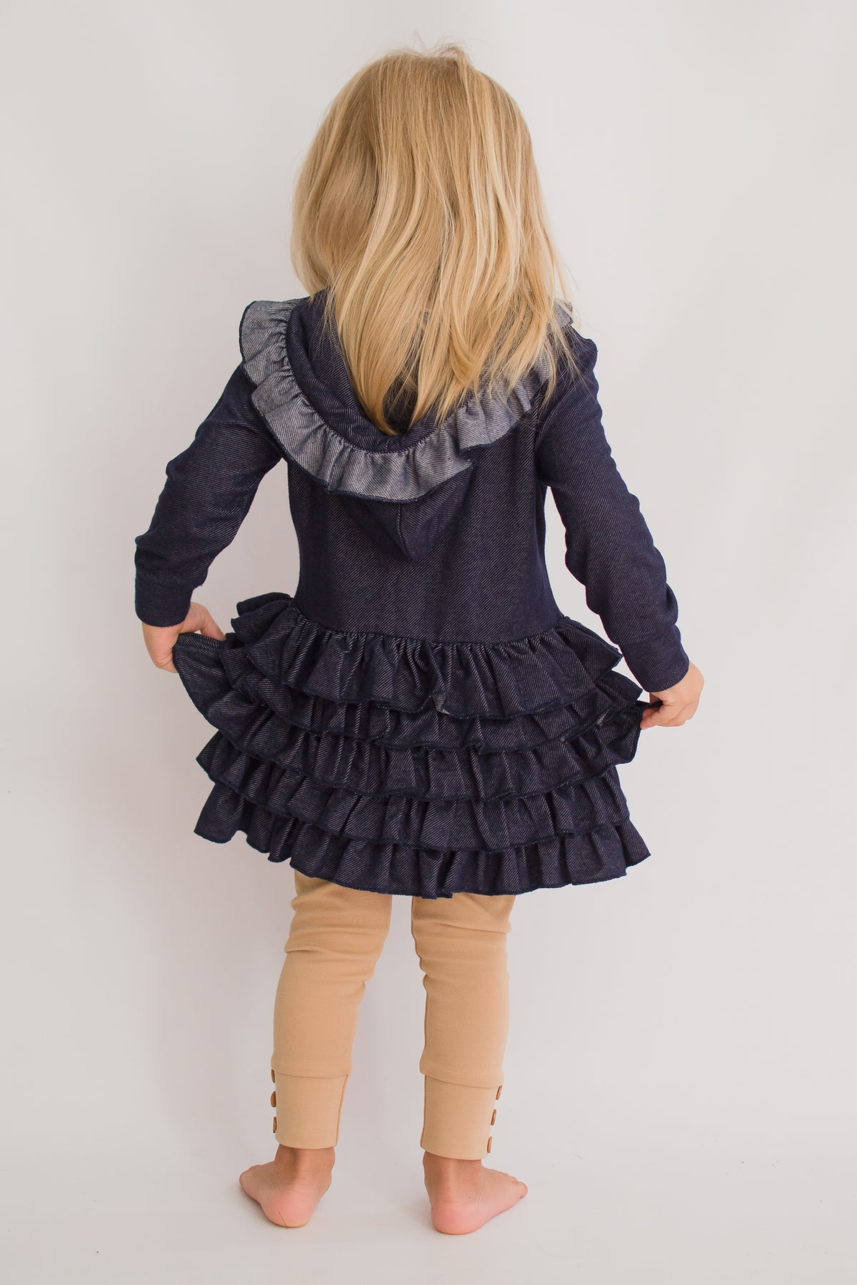 Riley Ruffle Jacket - Denim