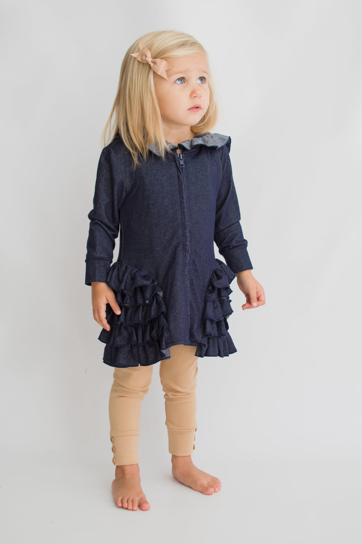 Riley Ruffle Jacket - Denim