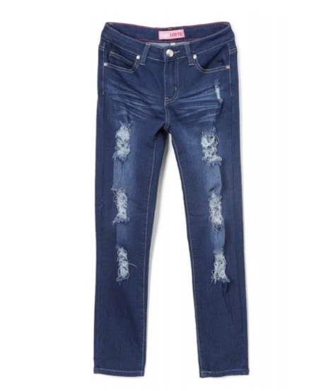 W&amp;W Girls Distress Jean - Dark Wash