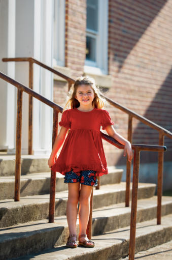 Ruffle Shortie - Apple Bushel