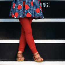Sutton Button Leggings - Red