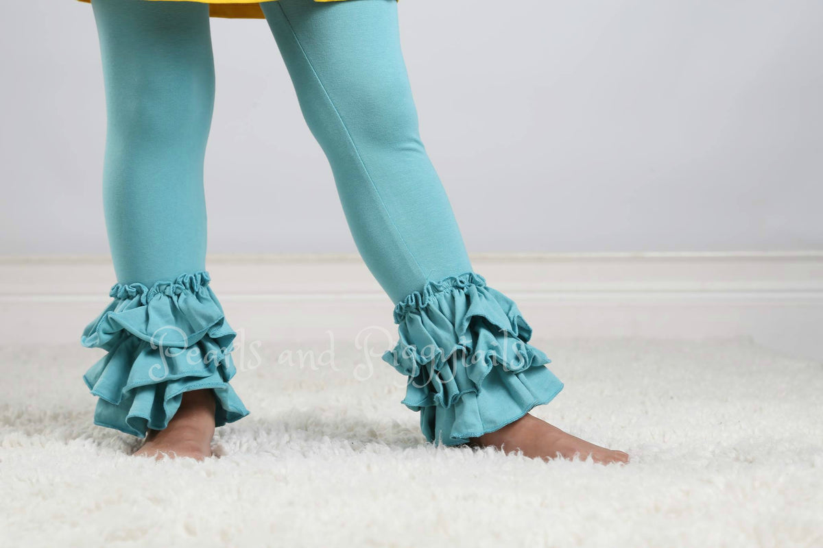 Bella Triple Ruffle Pants - Storm - Pearls and Piggytails
