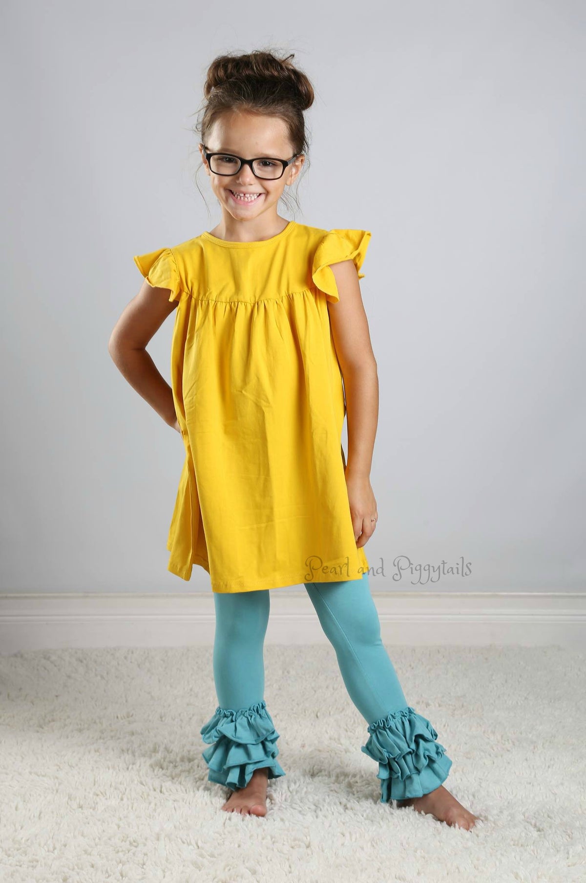 Bella Triple Ruffle Pants - Storm - Pearls and Piggytails