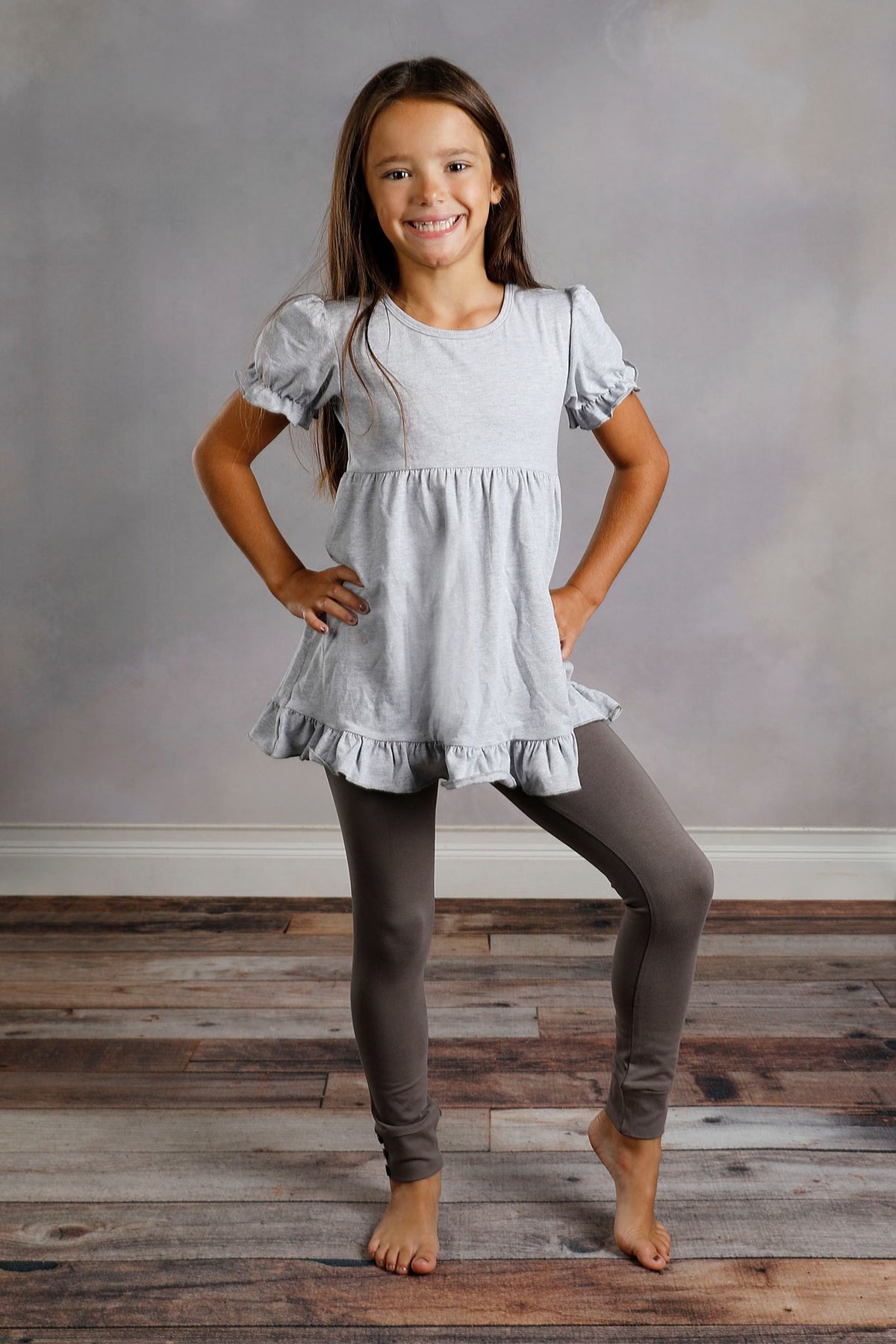 Sutton Button Leggings - Grey