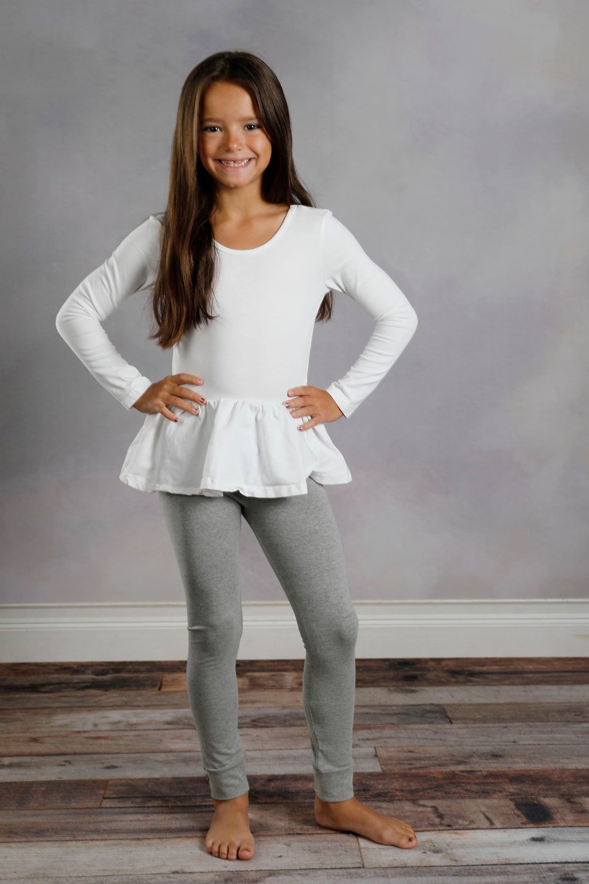 Sutton Button Leggings - Heather - Pearls and Piggytails