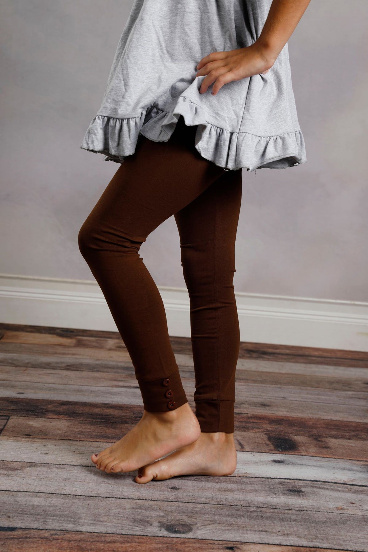 Sutton Button Leggings - Mocha