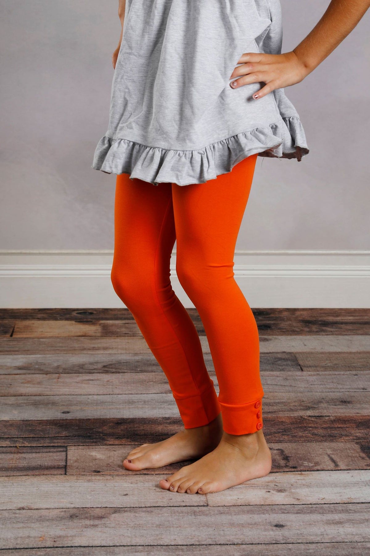 Sutton Button Leggings - Orange