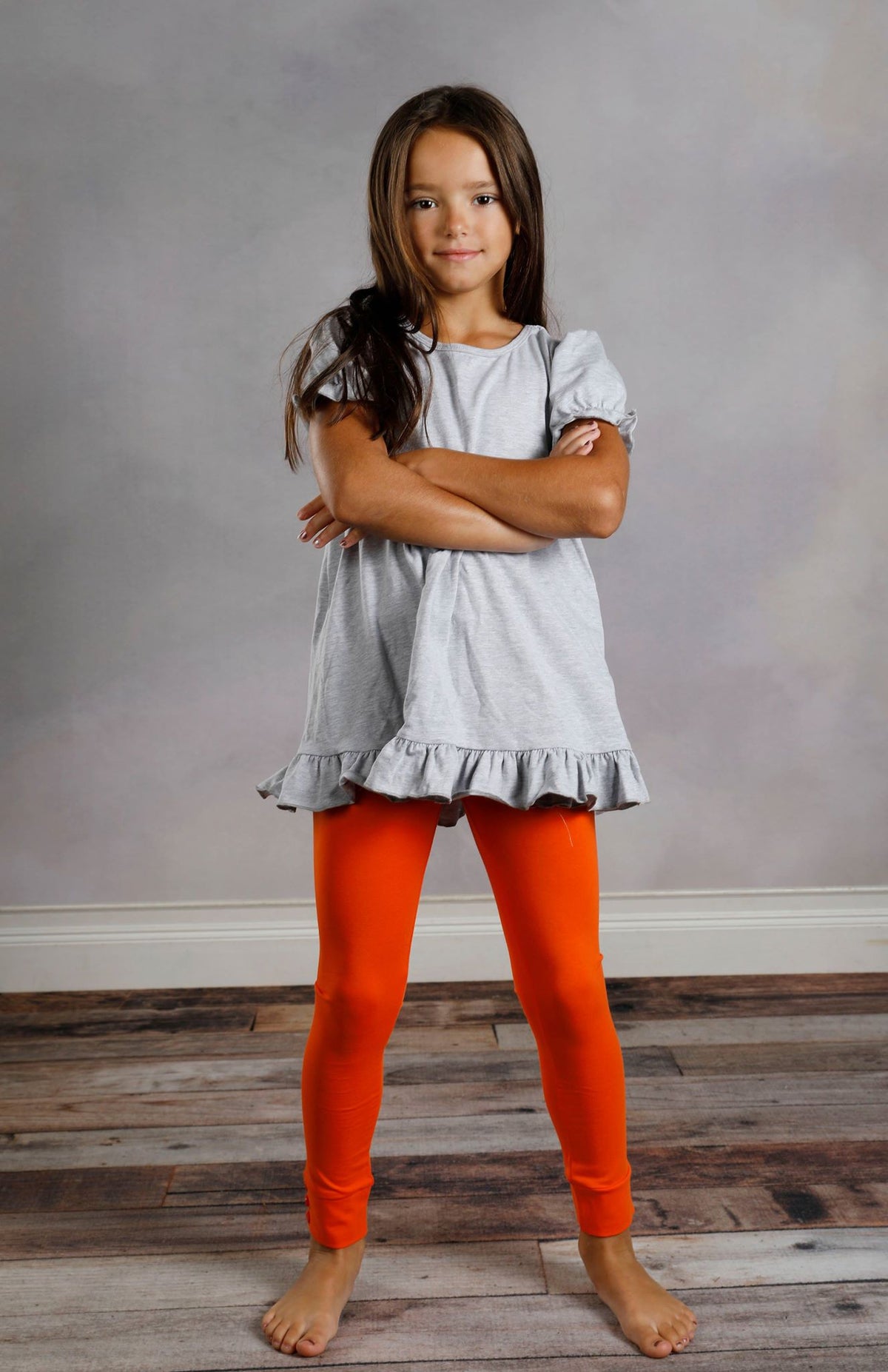 Sutton Button Leggings - Orange