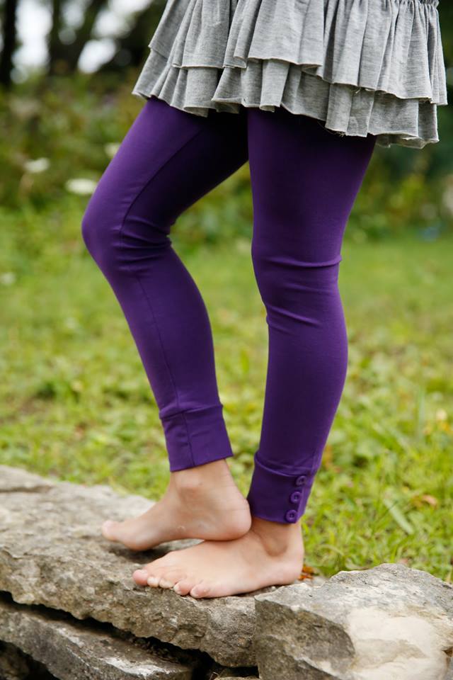 Sutton Button Leggings - Raisin