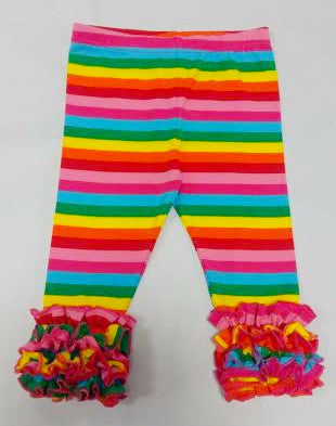 Capri Icing Leggings - Rainbow Stripe - Pearls and Piggytails