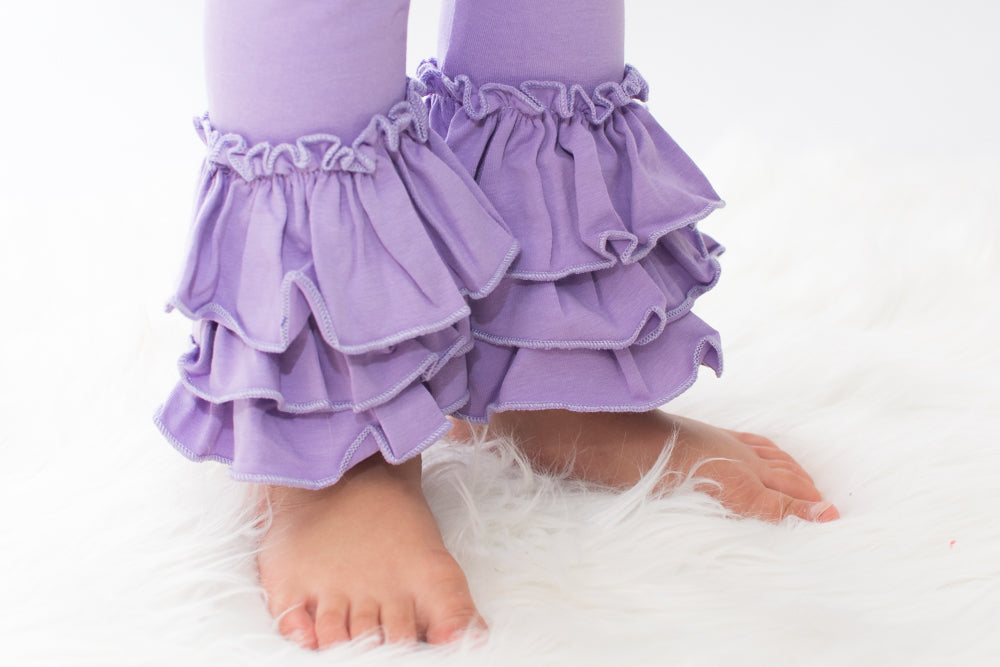 Bella Triple Ruffle Pants - Purple