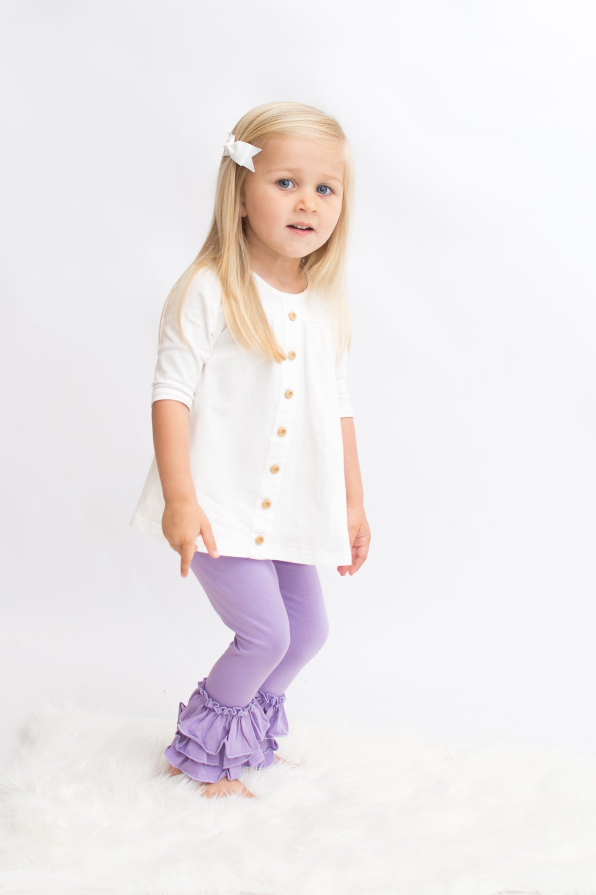 Bella Triple Ruffle Pants - Purple