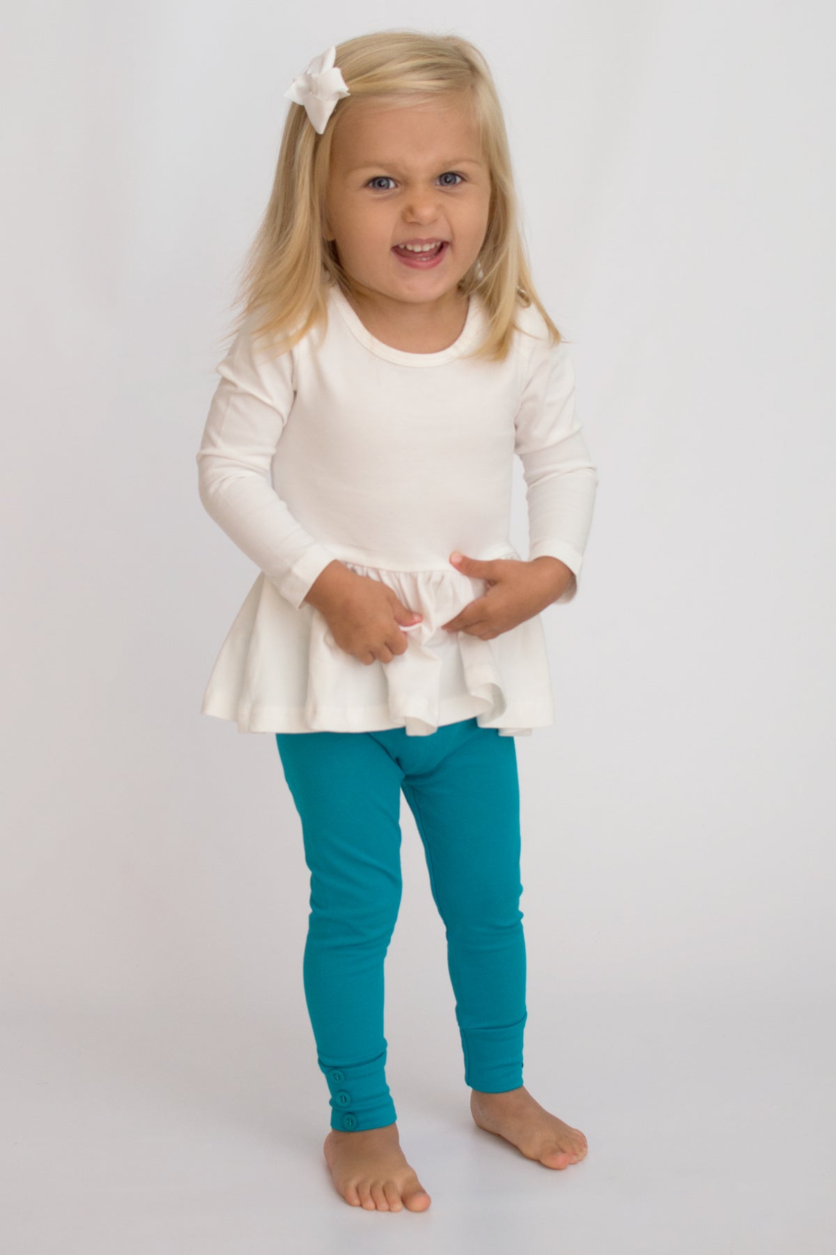 Sutton Button Leggings - Mermaid