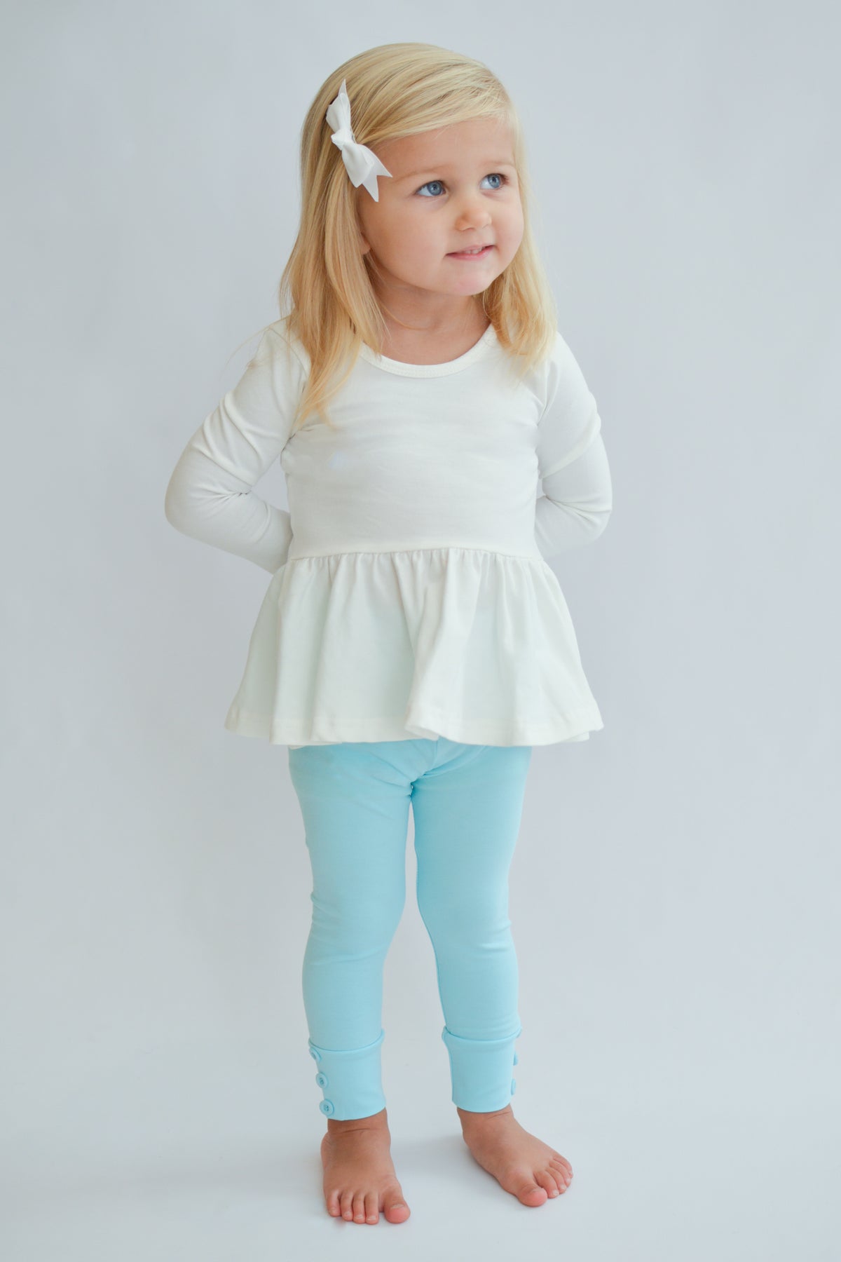 Sutton Button Leggings - Aqua