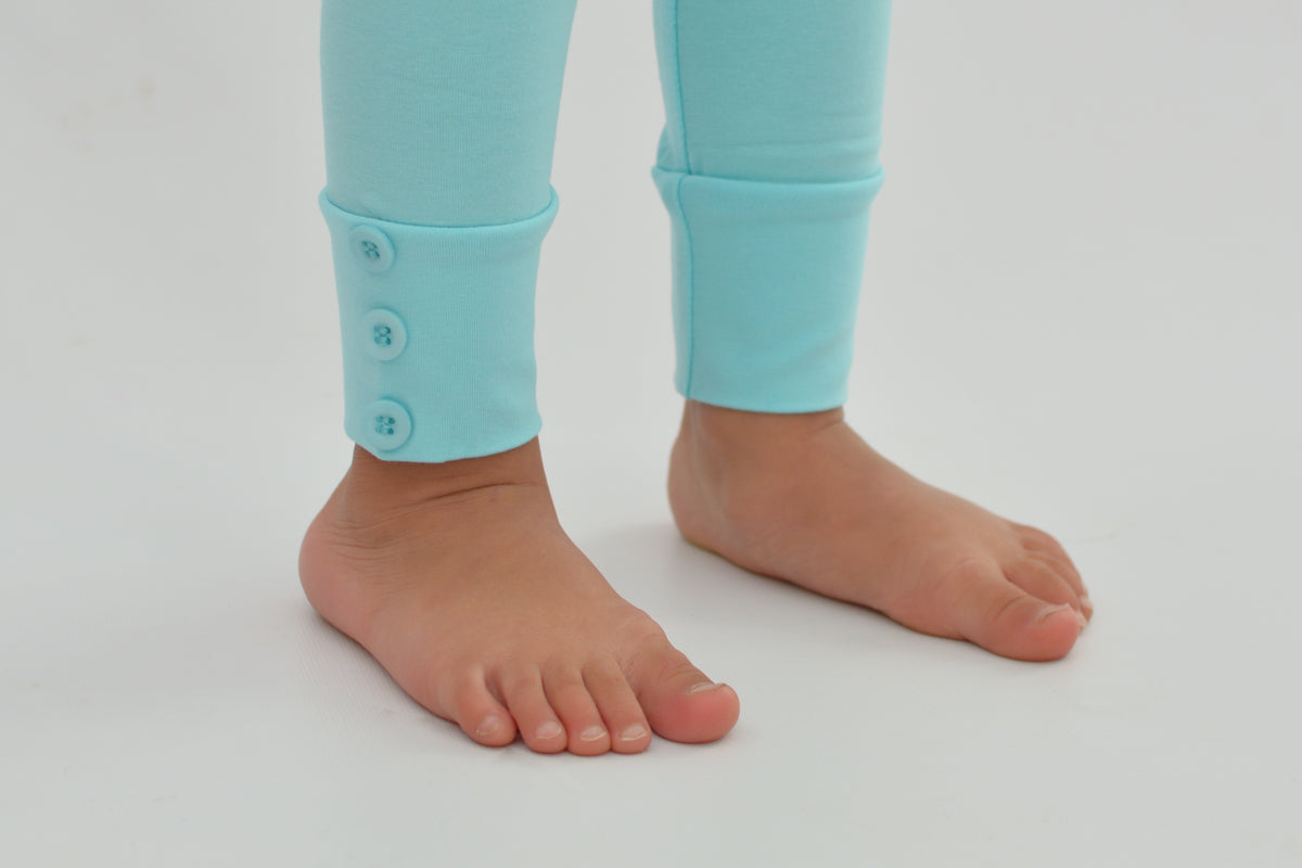 Sutton Button Leggings - Aqua
