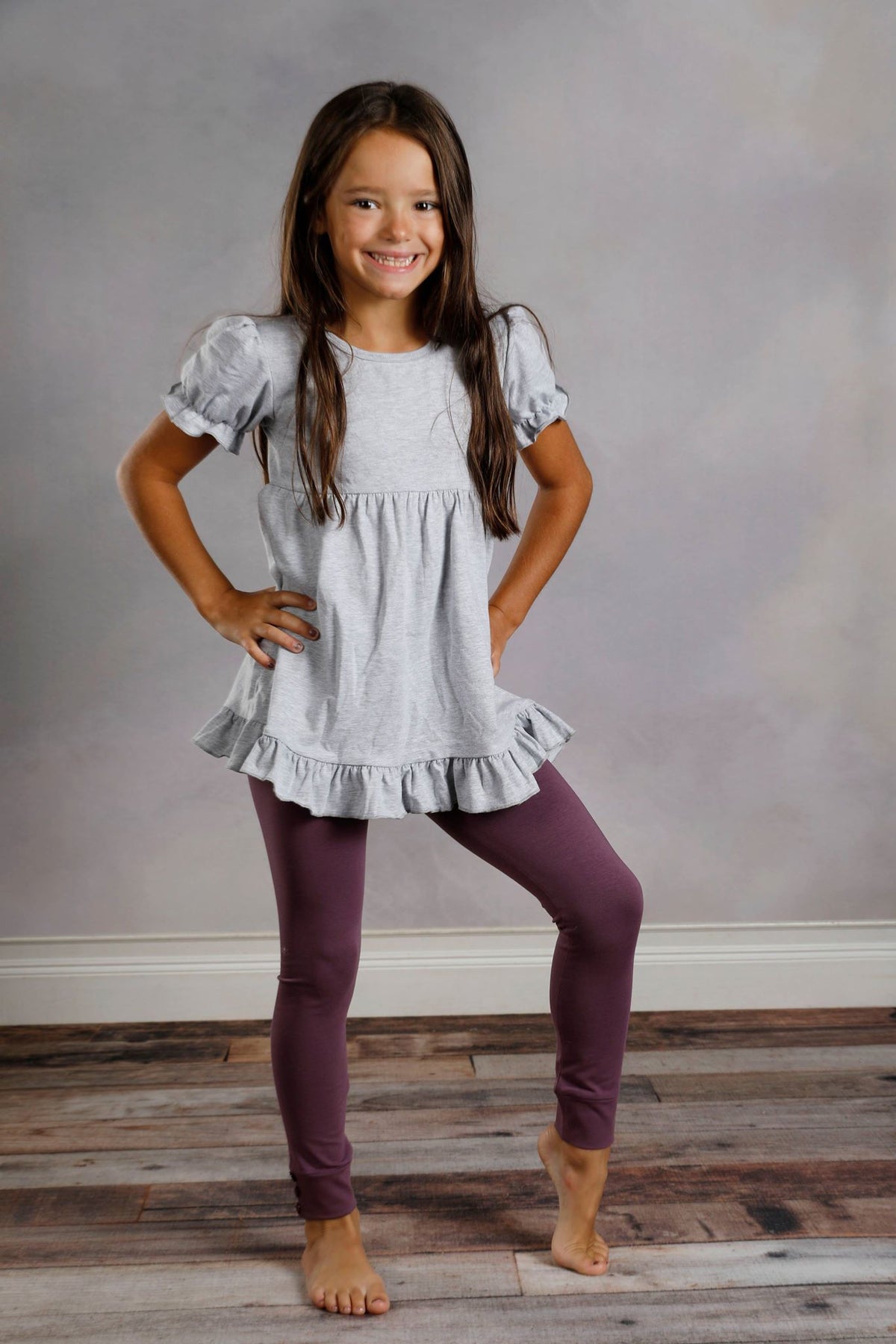 Sutton Button Leggings - Eggplant